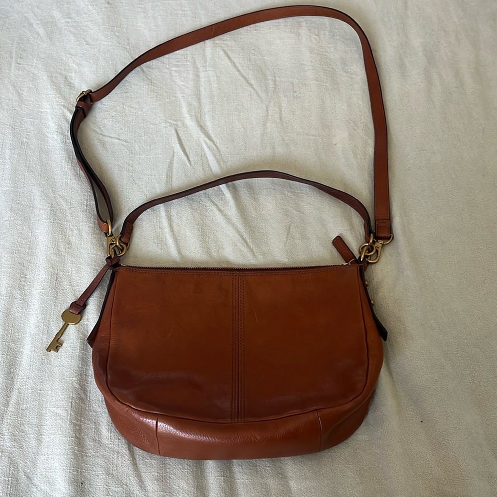 Fossil Women's Jolie Leather Crossbody Purse Handbag, Brown (Model: ZB7716200)